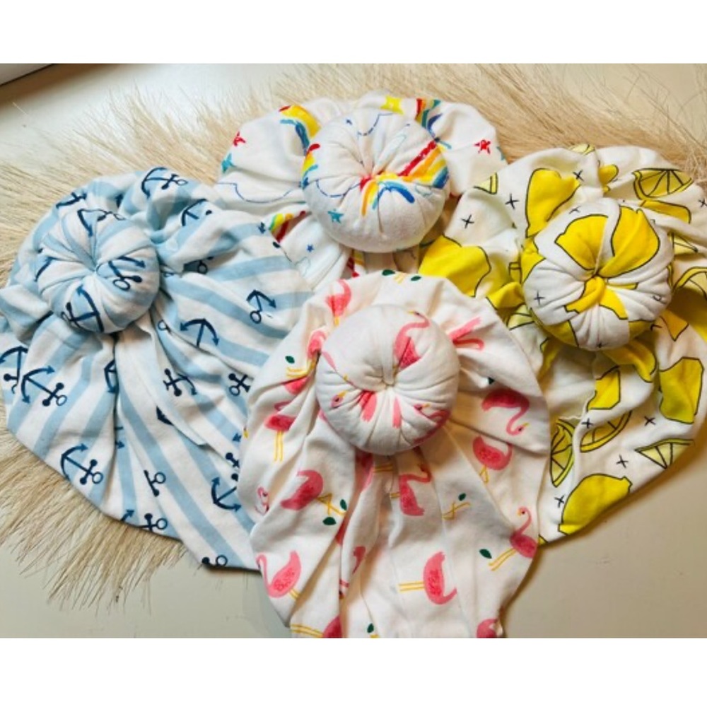 Set of 4 handmade baby turbans